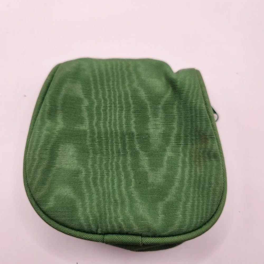 Parfums Christian Dior Vintage Green Ribbed Toiletry Cosmetic Pouch Makeup Bag